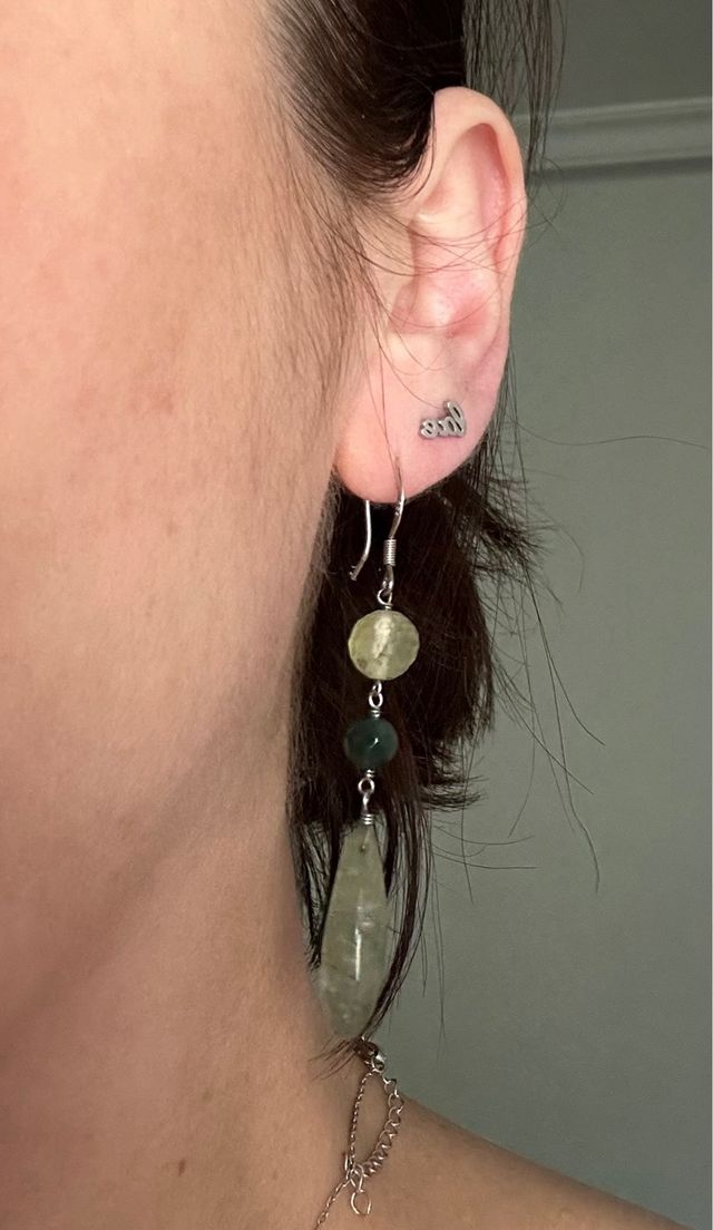 Pendientes plata 925 piedras verdes