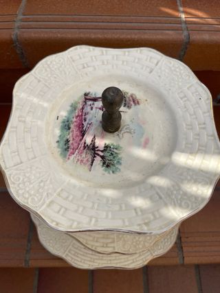 Alzata 3 piatti vintage ceramica