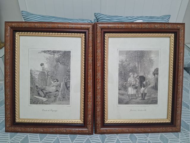 2 Cuadros Paisajes Antiguos