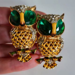 Broches Vintage Corocraft Coro - Búhos