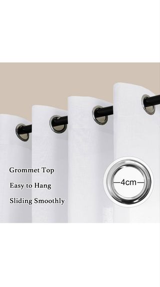 Cortinas blancas BellaHills lino natural