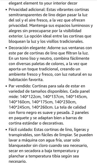 Cortinas blancas BellaHills lino natural