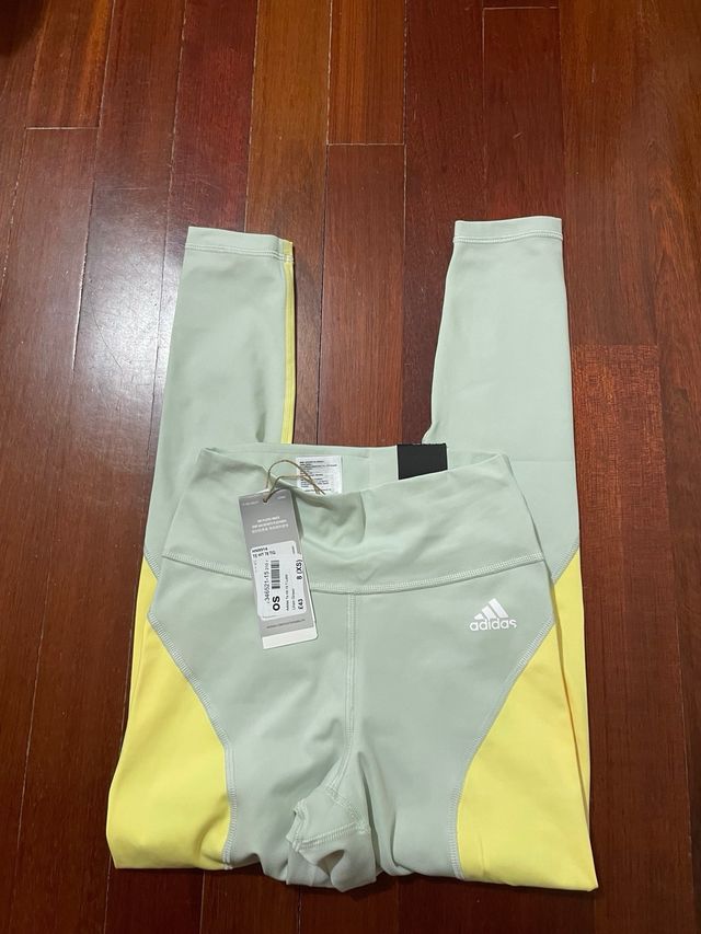 Leggings Adidas - Cinza/Amarelo - XS