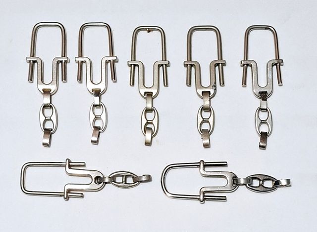 Anello portachiavi antico anello a catena con gancio superiore