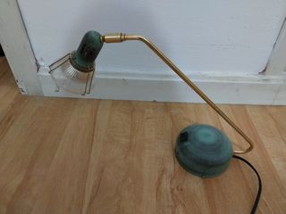 Lampara Flexo vintage dorada y verde agua