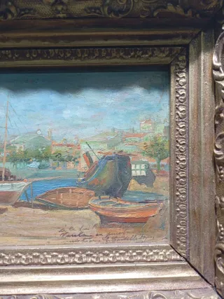 Óleo sobre tabla firma ilegible