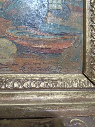 Óleo sobre tabla firma ilegible