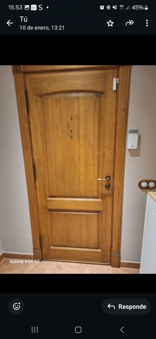 Puerta madera maciza de seguridad