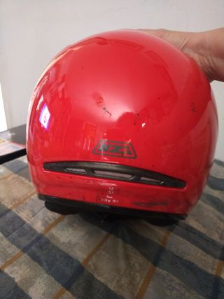 Casco moto rojo