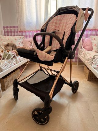 Carrito bebé Cybex - Rosa Gold
con capazo 
