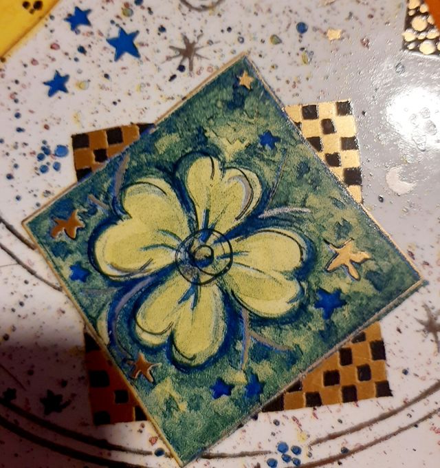 Vassoio Ceramica Vintage Capodanno 2000