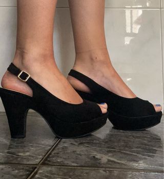 Sandalias negras tacón 40