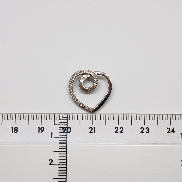 Colgante Corazón Oro Blanco Brillantes