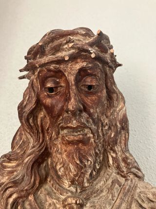 Busto Cristo terracota antiguo. 