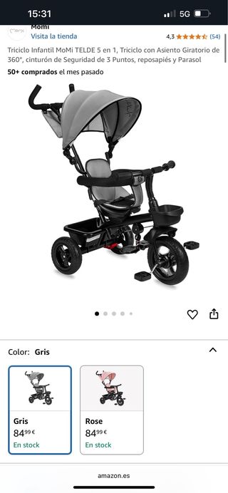 Triciclo infantil MoMi TELDE 5 en 1