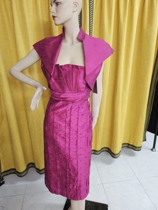 Vestido fiesta rosa talla 42
