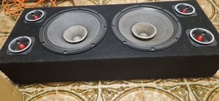 Caja altavoces car audio 2x12" + 4 tweeters