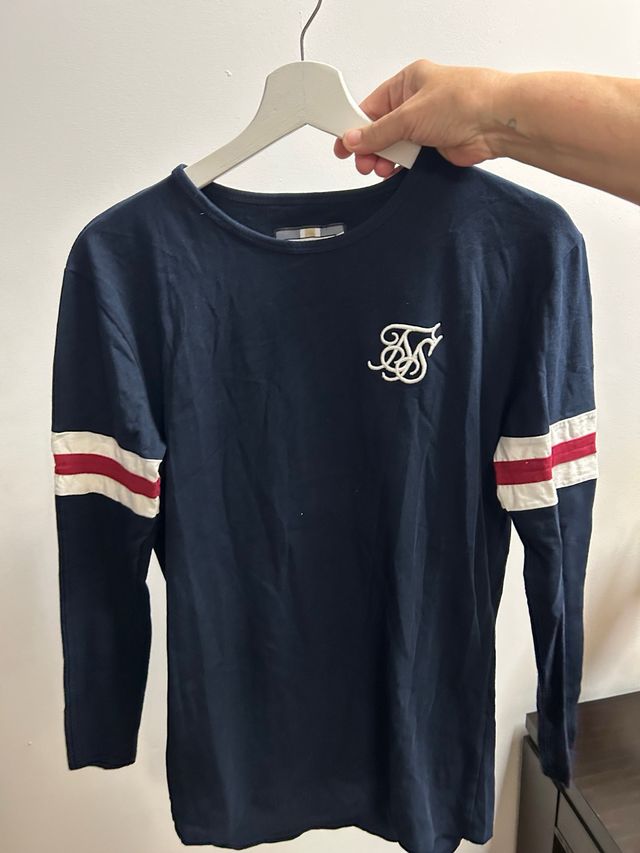 Siksilk - Camiseta manga larga azul - Talla 20