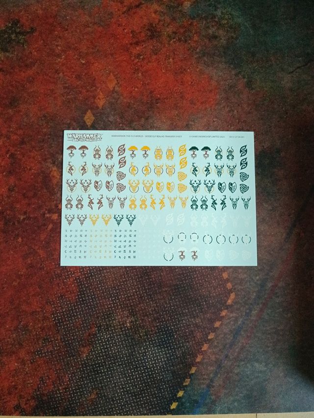 Hoja de transfers Elfos Silvanos