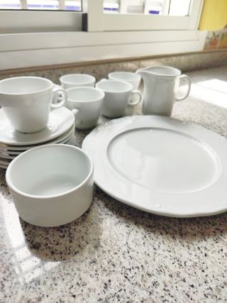 Juego café BIDASOA porcelana blanco