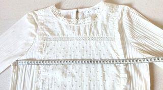 Blusa blanca camisa manga larga romántica Sfera 36
