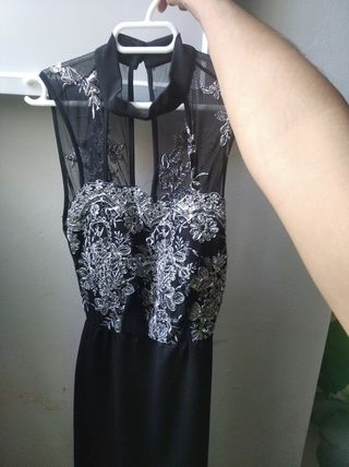 Vestido beige y marrón