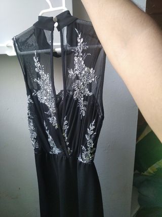 Vestido beige y marrón