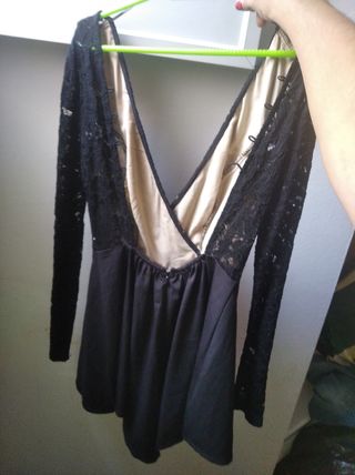 Vestido beige y marrón