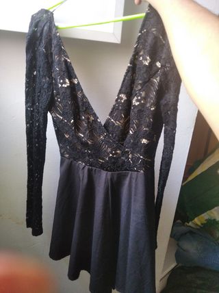 Vestido beige y marrón