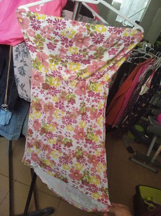 Vestido beige y marrón