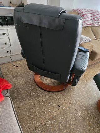 Sillón masaje piel verde