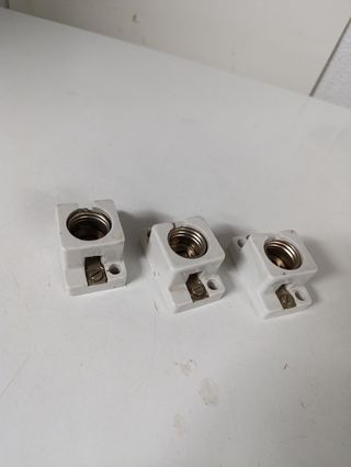 3 Portalamparas Cerámica Vintage