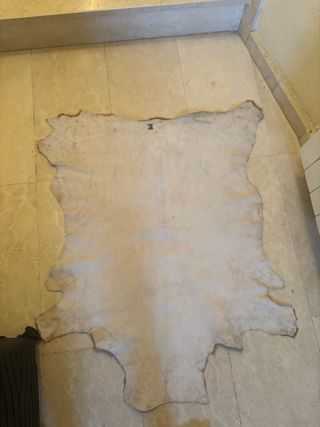 Alfombra piel vaca marrón-blanca