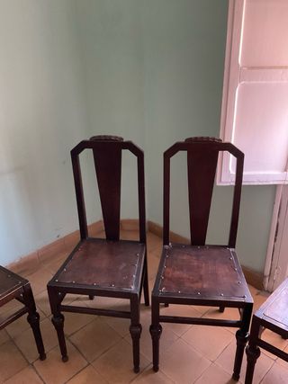 4 Sillas Madera Estilo Vintage