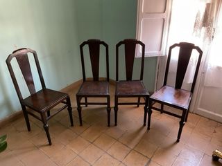 4 Sillas Madera Estilo Vintage