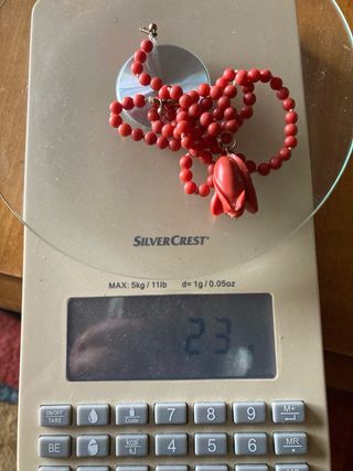 Collar coral mediterraneo rojo - Joya vintage