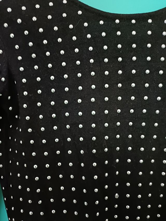 Vestido negro fiesta-tachuelas