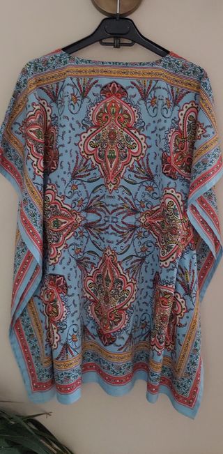 Kaftan azul estampado