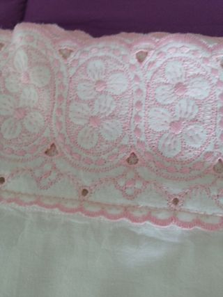 Sábanas antiguas algodón rosa