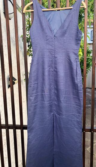 Vestido lino azul para evento