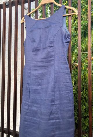 Vestido lino azul para evento