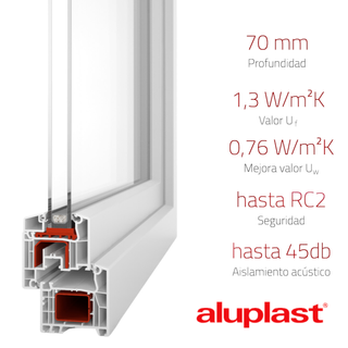 Ventana PVC blanca 600x1000 Oscilobatient Dcha Mat