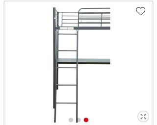 Litera metal gris con escritorio