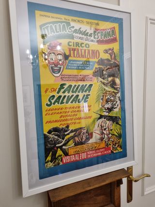 Cartel original Circo Italiano 1957. Enmarcado