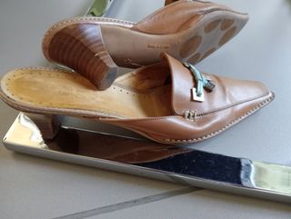Mules piel -talla 37. Forro piel
