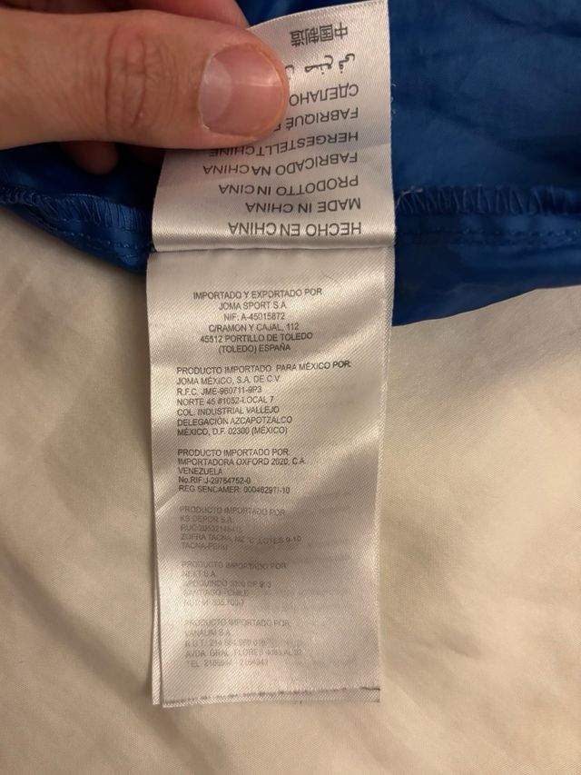 Cortavientos Joma azul talla S