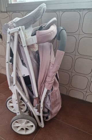 Silla paseo bebé rosa