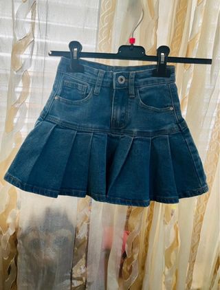 Gonna jeans plissettata bimba 4 anni