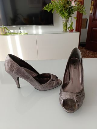 Zapatos tacón Exé plata