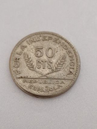 1.5 Moneda 50cts España Guerra Civil. Burgos. 1937
